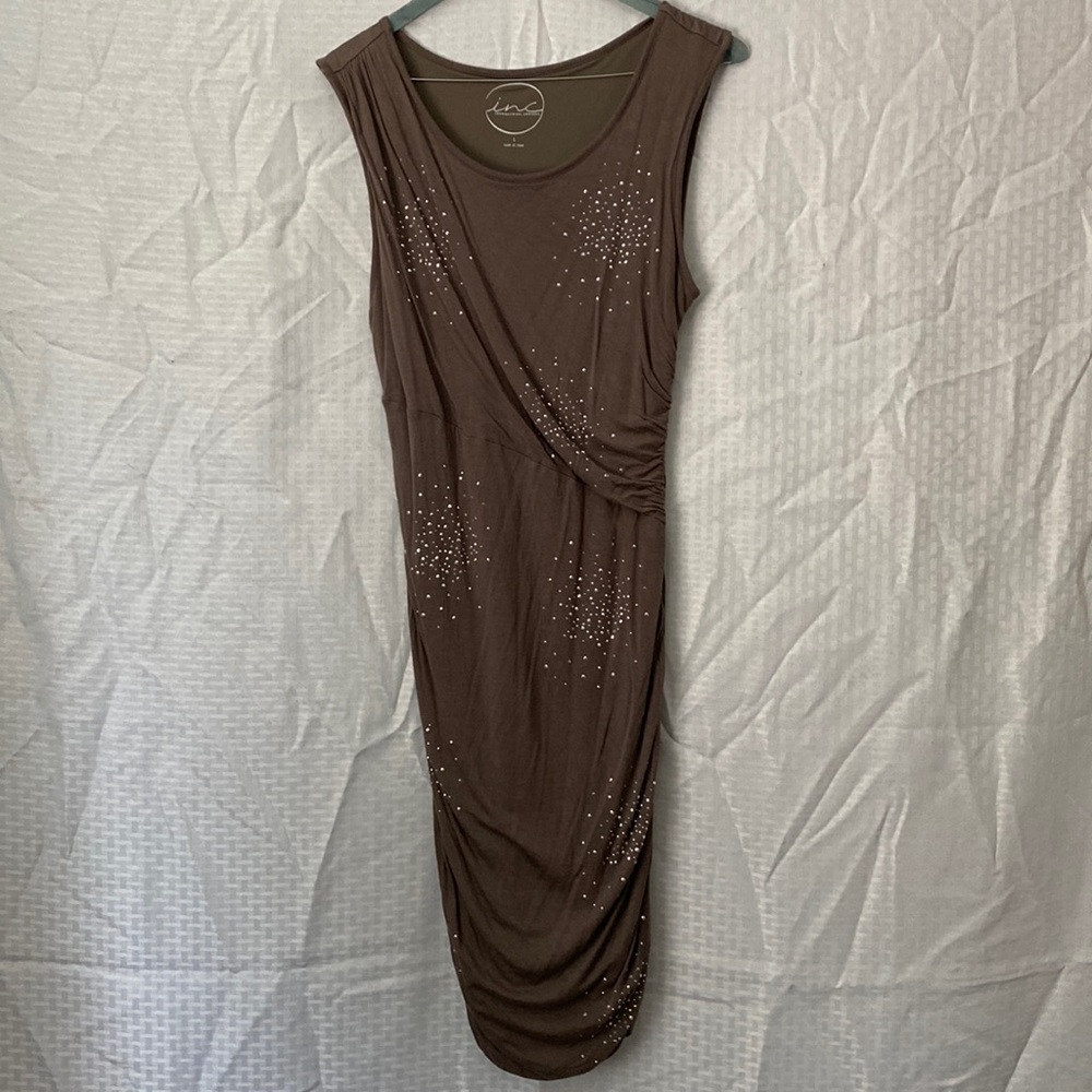 Fitted INC mini dress with stud details.